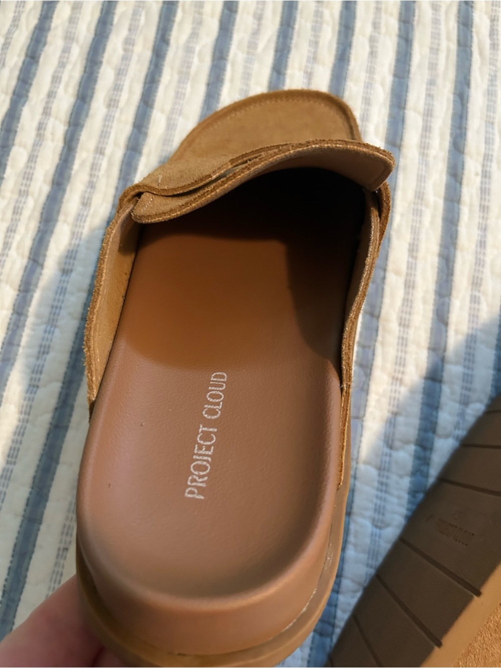 Project Cloud Women's Tan Suede Slide Loafers - Picture 4 of 7